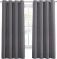 Produktbild: PONY DANCE 2 Stücke Gardinen mit Ösen H 175 x B 140 cm Verdunklungsvorhänge Grau