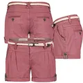 Produktbild: Eight 2 Nine Damen Short Bermuda Kurze Hose Sommer Chino Stoff Hotpants mit Gürtel, Hosengröße:M / 38, Farbe:Rosa