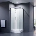 Produktbild: Duschmeister Komplettdusche Fertigdusche Astoria 80 cm, 195 cm hoch Duschkabine Eckdusche Eckeinstieg mit vier Wänden rundum geschlossen komplett Dusche