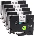 Produktbild: 5x Schriftbandkassette kompatibel für Brother TZe-231 12mm schwarz auf weiß