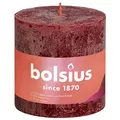Produktbild: bolsius Stumpenkerze Velvet Red Ø 100 mm - Höhe 10 cm - Dunkelrot - 62 Brennstunden