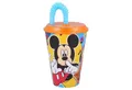 Produktbild: Disney Mickey Mouse Kinderbecher, Kunststoff, mit Deckel und Trinkhalm 430 ml BPA frei