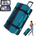 Produktbild: Trolley Koffer Reisetasche Elephant Travel XXL Trolly 120 Liter 80 cm Trolly Rolltasche Reisetrolley groß Gepäck Reise Tasche 13032 Petrol Türkis - Grün