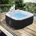 Produktbild: Arebos Aufblasbarer Spa Pool | für drinnen und draußen | Whirlpool 4 Personen | 154x154cm | 100 Massagedüsen | Wellness Spa Heizung | Aufblasbare Massage Quadrat | 600 Liter