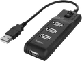Produktbild: HAMA 4-fach, USB Hub, Schwarz