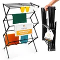 Produktbild: TIMELEOS Wäscheständer klein klappbar – platzsparender & Kleiner Wäscheständer, klappbar, 6 Ebenen & 11 Stangen, für Badewanne, Balkon, Tür & Dusche, ausziehbarer Wäsche Turm