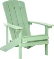 Produktbild: BELIANI Gartenstuhl Hellgrün Kunstholz Breite Armlehnen Muskoka Adirondack Stil Terrasse Outdoor