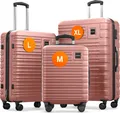 Produktbild: TRAVELY Premium Koffer Set: 77cm, 67cm & 55cm Handgepäck Koffer in einem Set, sehr robuste Reisekoffer mit sanften Rollen & TSA Schloss, Reisekoffer, Koffer & Trolleys