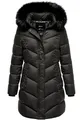 Produktbild: REPUBLIX Damen Gefütterte Dicke Glanz Winter Jacke Mantel Parka mit Kapuze RJ-8020 Schwarz 3XL