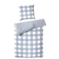 Produktbild: Hahn Haustextilien Perkal Bettwäsche blau karo Größe 220x240 cm