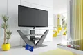 Produktbild: designimpex Design TV Schrank HL-111 Grau Hochglanz Glas LED TV Möbel TV Rack TV Ständer Fernsehtisch