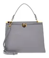 Produktbild: COCCINELLE Binxie Handbag Grained Leather Schultertasche Tasche Light Grey Neu