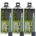Produktbild: 3x 50mL PETEC FLÜSSIGMETALL EPOXIDHARZ-METALL KLEBER MISCHDÜSE FÜLLEN SPACHTELN
