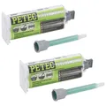 Produktbild: 2x 50ml PETEC 97355 Flüssigmetall 2-Komponenten Epoxydharz-Metall Kleber