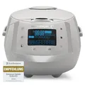 Produktbild: REISHUNGER Digitaler Reiskocher & Dampfgarer Grau | 1,5 L bis 8 Personen | Warmhaltefunktion, Timer & Premium Innentopf | Multikocher, 12 Programme, 7-Phasen-Technologie