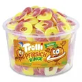 Produktbild: Trolli Pfirsichringe Dose-2x150 Stück - Süß-saurer Pfirsichgenuss im Ringformat
