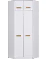 Produktbild: Marmex Grant G8+G15 Weiß - Eckkleiderschrank mit Schrankaufsatz 91x235x91 cm