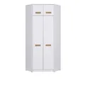 Produktbild: Marmex Grant G8+G15 - Eckschrank 91x235x91 cm, Bücherregal - Eckgarderobe mit Kleiderstangen und Einlegeböden für das Jugendzimmer, Schlafzimmer - Eckkleiderschrank - weiß + Riviera Eiche