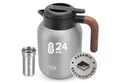 Produktbild: Lebenlang Isolierkanne 1,5L Thermoskanne inkl. Teesieb - Kaffee & Tee - Heiß & Kalt, 1.5 l, Innenwand aus Keramikbeschichtung, Auslaufsicher, Drehdeckel