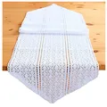 Produktbild: heimtexland ® Tischdecke Häkelspitze Landhaus Tischdeko Vintage Häkelborte Weiß Typ793 Tischläufer 40 x 140 cm
