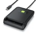 Produktbild: CSL CR USB 2.0 Dual Chipkartenlesegerät USB-C NFC Smartcard Schwarz 1,5m Kabel