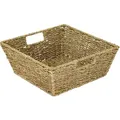 Produktbild: HMF Geschenkkorb leer, Aufbewahrungskorb geflochten aus Seegras, Rechteckig, 30 x 30 x 12 cm