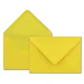 Produktbild: 50x Brief-Umschläge in Gelb - 80 g/m² - Kuverts in DIN B6 Format 12,5 x 17,6 cm - Nassklebung ohne Fenster