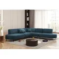 Produktbild: Ecksofa Designersofa VALENCIA in Stoff Noel Blau Universal - Blau