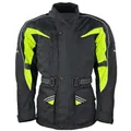 Produktbild: Roleff Motorradjacke RO10005 – Schwarz/Neongelb – Wasserdicht, Atmungsaktiv, Sicherheitsprotektoren – Größe S–7XL – Ideal für Touring & Alltag.