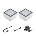 Produktbild: ledscom.de LED Pflaster-Stein Gorgon Boden-Einbauleuchte für außen, 10x10cm, 12V, warm-weiß 2er Set
