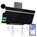 Produktbild: Dunstabzugshaube 90 cm kopffrei Abluft Wandhaube Umluft WiFi 515 m³/h Schwarz