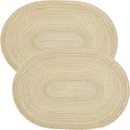 Produktbild: Erwin Müller Tischset Silves 2er-Pack Natur Größe oval: 33x48 cm - in Flechtstruktur, Schutz vor Kratzern und Flecken, feucht abwischbar, besonders pflegeleicht und strapazierfähig