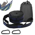 Produktbild: Hängematten Aufhängung Befestigung, 2X Karabiner +Schlingen,3 m x 2,5 cm Max 300 kg Stabhängematte Schaukel Befestigung für Camping-Hängemattenzubehör