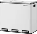 Produktbild: Mülltrennung 3 Behälter à 18L Weiß mit Pedal