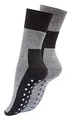 Produktbild: Vincent Creation ABS Stoppersocken Herren Damen Wintersocken 2 Paar Thermosocken mit Anti Rutsch Noppen, schwarz/grau, Gr. 43-46