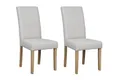 Produktbild: byLIVING Esszimmerstuhl 2er Set Elias/Webstoff Taupe/Gestell Massivholz Rubberwood Natur/B 47, H 99,5, T 60 cm