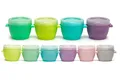 Produktbild: melii Snap & Go Vorratsdosen für Babynahrung und Gefrierschrank, Set 10, 6x59 ml + 4x118ml