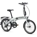 Produktbild: TRETWERK 20 Zoll E-Bike Klapprad - Akimbo - Faltrad Pedelec mit 8 Gang Kettenschaltung - klappbares Elektrofahrrad mit Heckmotor 50Nm - - weiß