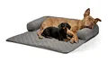 Produktbild: Lous Sofaschutz Hund – Hundedecke Sofa Hundebett Couch – Handgefertigte Hundematte mit Rand – Waschbar bis 90 Grad und besonders kuschlig – Größe: XL ca. 117x97x15cm (Anthrazit)