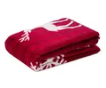 Produktbild: Gözze - Wohndecke Scandic, Kuscheldecke mit winterlichem Rentier-Design, Sofadecke aus Mikrofaser, 150 x 200 cm - Rot