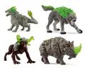 Produktbild: Schleich Eldrador 4er Bundle 70157,70153,42521,70149-Rhino, Wolf, Bestie, Drache