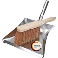 Produktbild: Kokos Kehrgarnitur mit Holzbesen und Metallschaufel Besen Schaufel Naturborsten