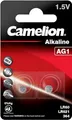 Produktbild: Camelion 12050201 - Alkaline Knopfzellen-Batterie ohne Quecksilber AG1/LR60/LR621/364 mit 1,5 Volt, 2er Set, Kapazität 14 mAh