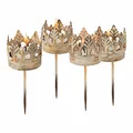 Produktbild: Loberon Steckwindlicht 4er Set Groisy, für Adventskranz, Pflanztöpfe & mehr, Bezaubernde Krönchen, Antik-Finish, Dekoration, Adventskranz, Advent, Eisen, antikcreme