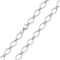 Produktbild: Materia Collier Ankerkette 8mm breit Kordel-Design K19, 925 Sterling Silber, rhodiniert silberfarben 45 cm