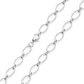 Produktbild: MATERIA Breite Ankerkette 925 Silber Halskette Frauen 45cm - 8mm Collier Kette Damen rhodiniert ziseliert 40-70cm in Etui K19-45 cm