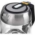 Produktbild: Wasserkocher 1,7L (2200W) aus Glas und Edelstahl, LED-Beleuchtung, OneTouch-Verschluss, Kabelaufwicklung, Glas, 100% BPA FREI SN0617L-12 - Transparent/Silber/Schwarz