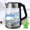 Produktbild: Wasserkocher 1,7L (2200W) aus Glas und Edelstahl LED OneTouch-Verschluss
