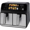 Produktbild: Doppel-Heißluftfritteuse PC-FR 1287 H edelstahl/schwarz, 2.200 Watt, 2 Körbe je 4 Liter
