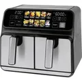 Produktbild: ProfiCook® Heißluftfritteuse XXL mit 2 Kammern | 8L Heißluftfritteuse Doppelkammer |  kein Öl oder Fett | Air Fryer m. Color-Display | PC FR 12... - Schwarz/Silber